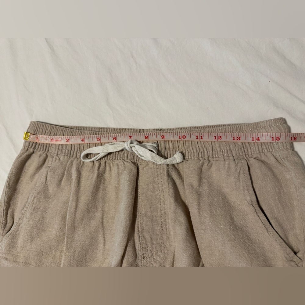 Men's Tenth + Ocean Washable Linen Size Large Tan Casual Shorts Drawstring Waist - Picture 4 of 10
